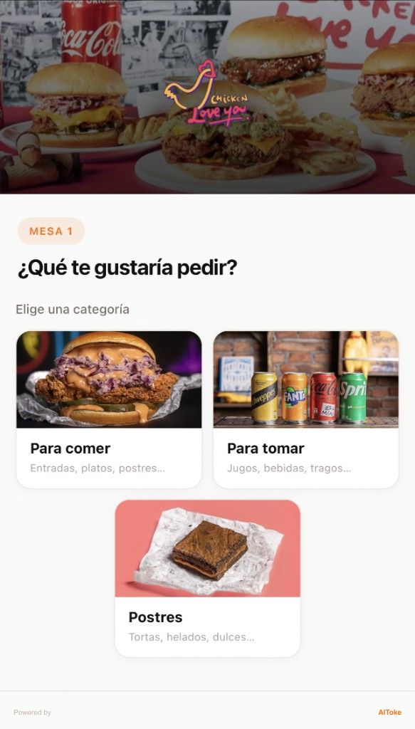 Menú por categorías en el celular — AlToke